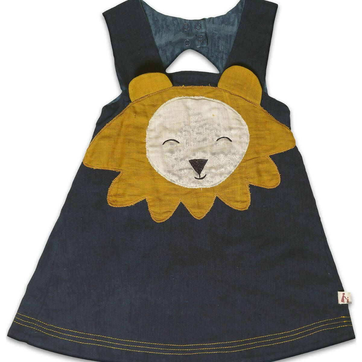 Mhyssa Blue Square Neck Sleeveless Frock | Grocsy