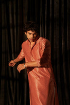 Red viscose Chikankari Embroidery Work Men's Traditional Kurta Set - Mahotsav | Grocsy