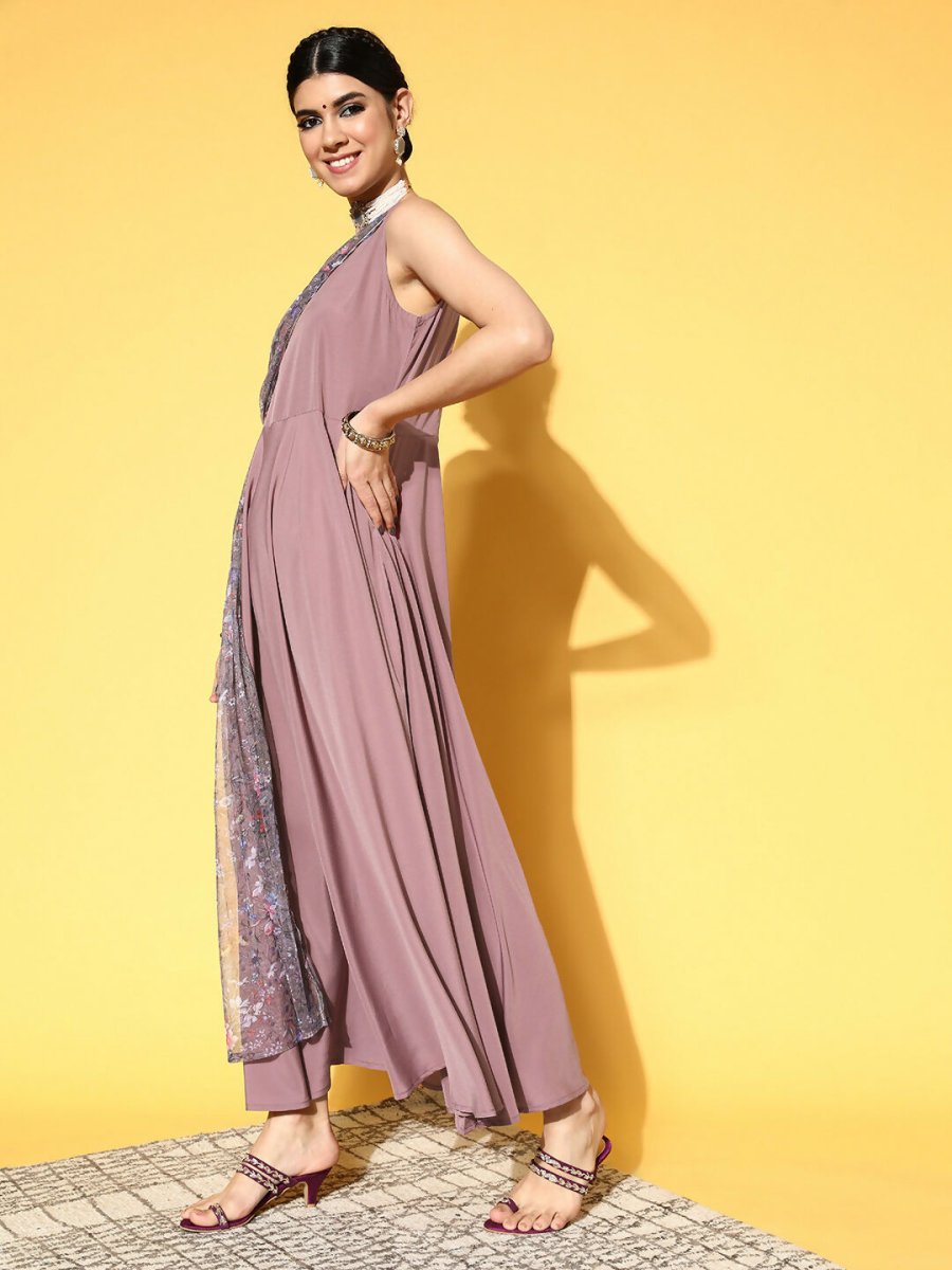 Ahalyaa Women's Traditional wear Dress - Mauve | Grocsy