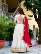 Lehenga Mart Designer Indian Wedding Lehenga Choli-White | Grocsy