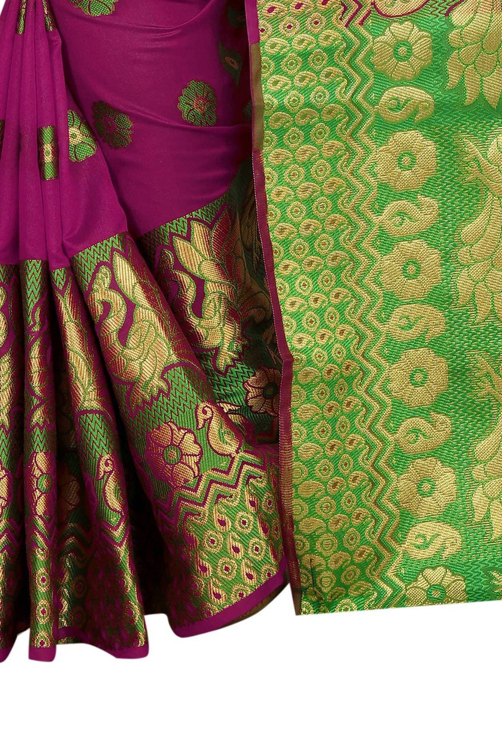 Vamika Banarasi Cotton Silk Pink Weaving Saree | Grocsy