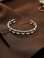 NVR Men's Silver Plated Cuff Bracelet | Grocsy