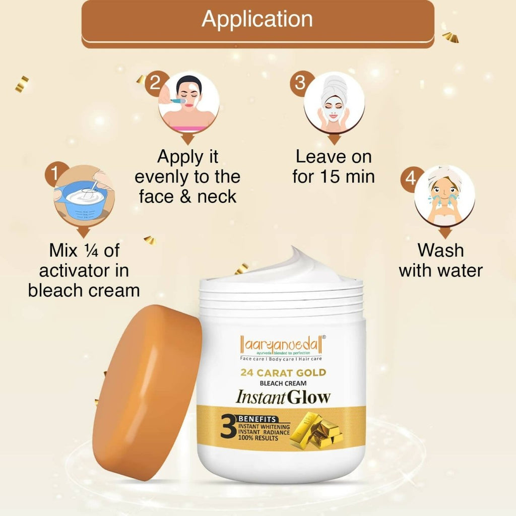Aaryanveda 24 Carat Gold Bleach Cream | Grocsy