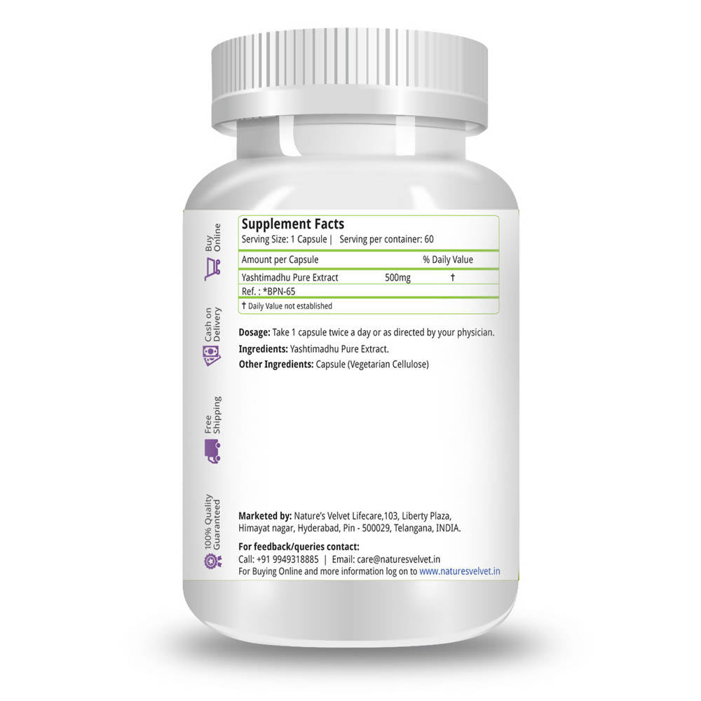 Nature's Velvet Yashtimadhu Capsules | Grocsy