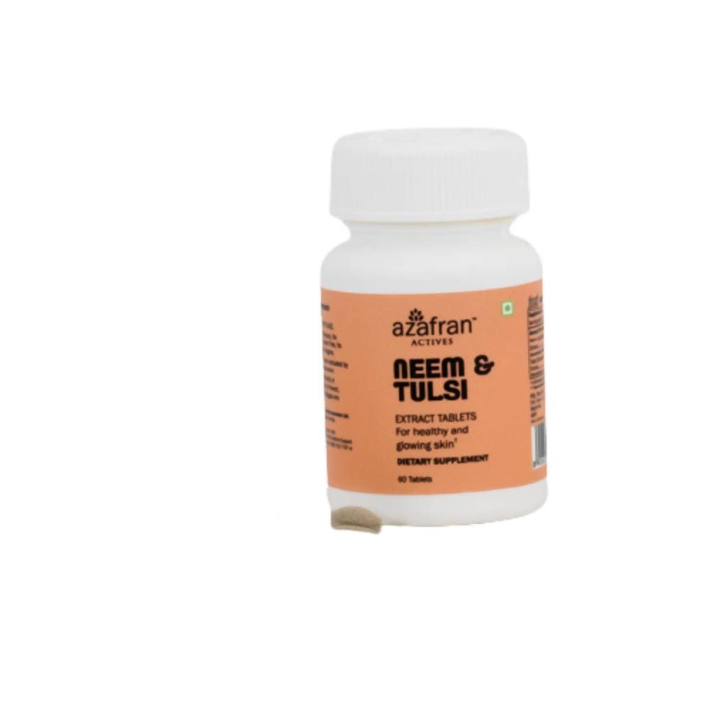 Azafran Actives Organic Neem & Tulsi Extract Tablets | Grocsy