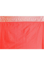 Joban Fashion Red Handwoven & Zari Work Soft Pure Handloom Banarasi Silk Saree | Grocsy