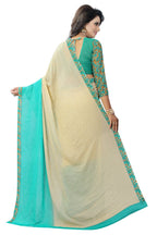 Vamika Rama Green Georgette Printed Contemporary Saree (PADING RAMA) | Grocsy