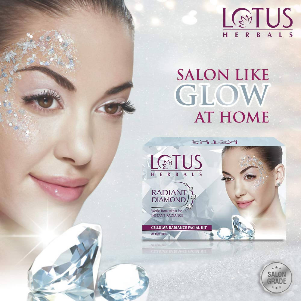 Lotus Herbals Radiant Diamond Facial Kit For Instant Radiance | Grocsy