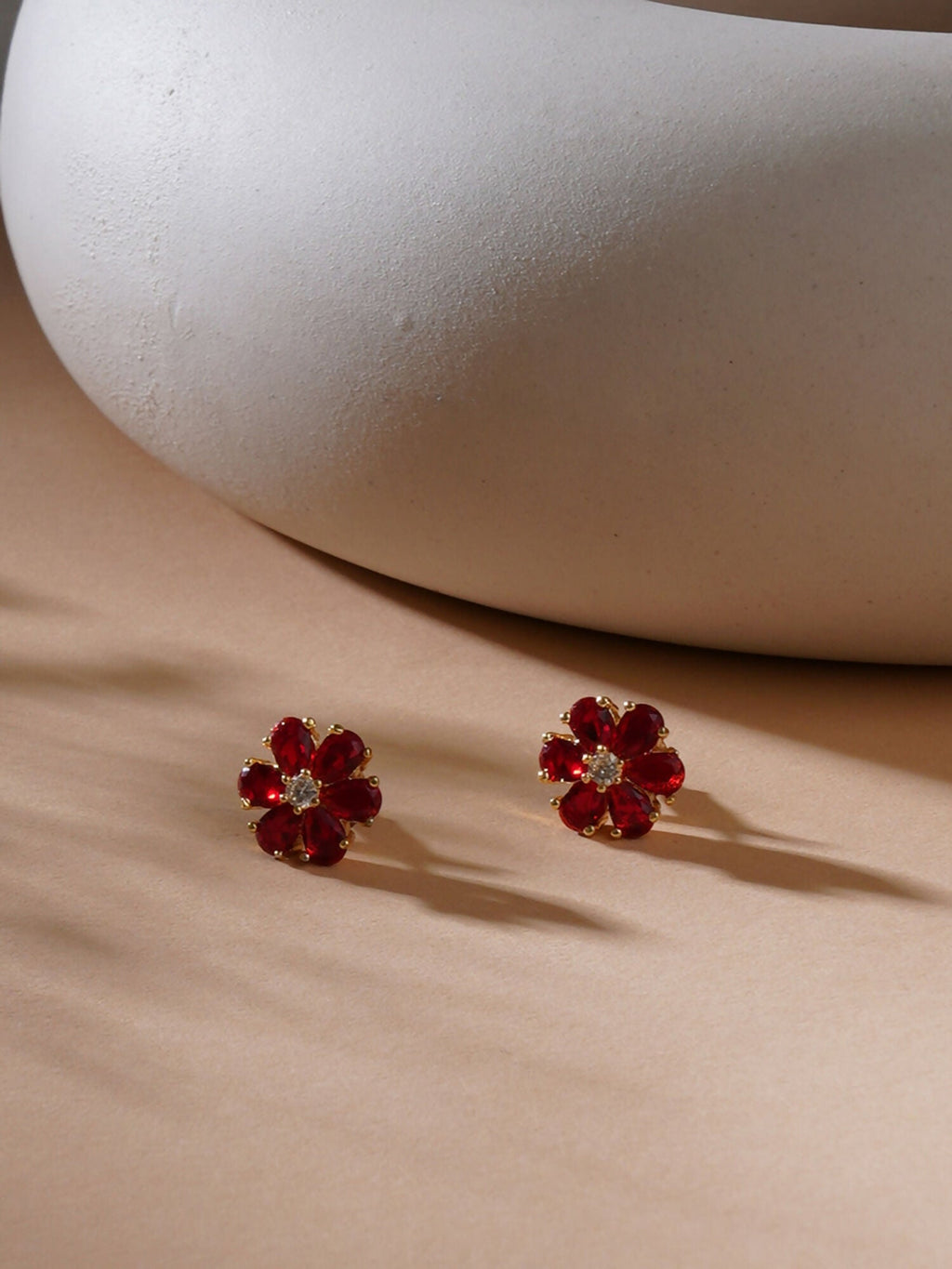 stone stud (Red) - Ruby Raang | Grocsy
