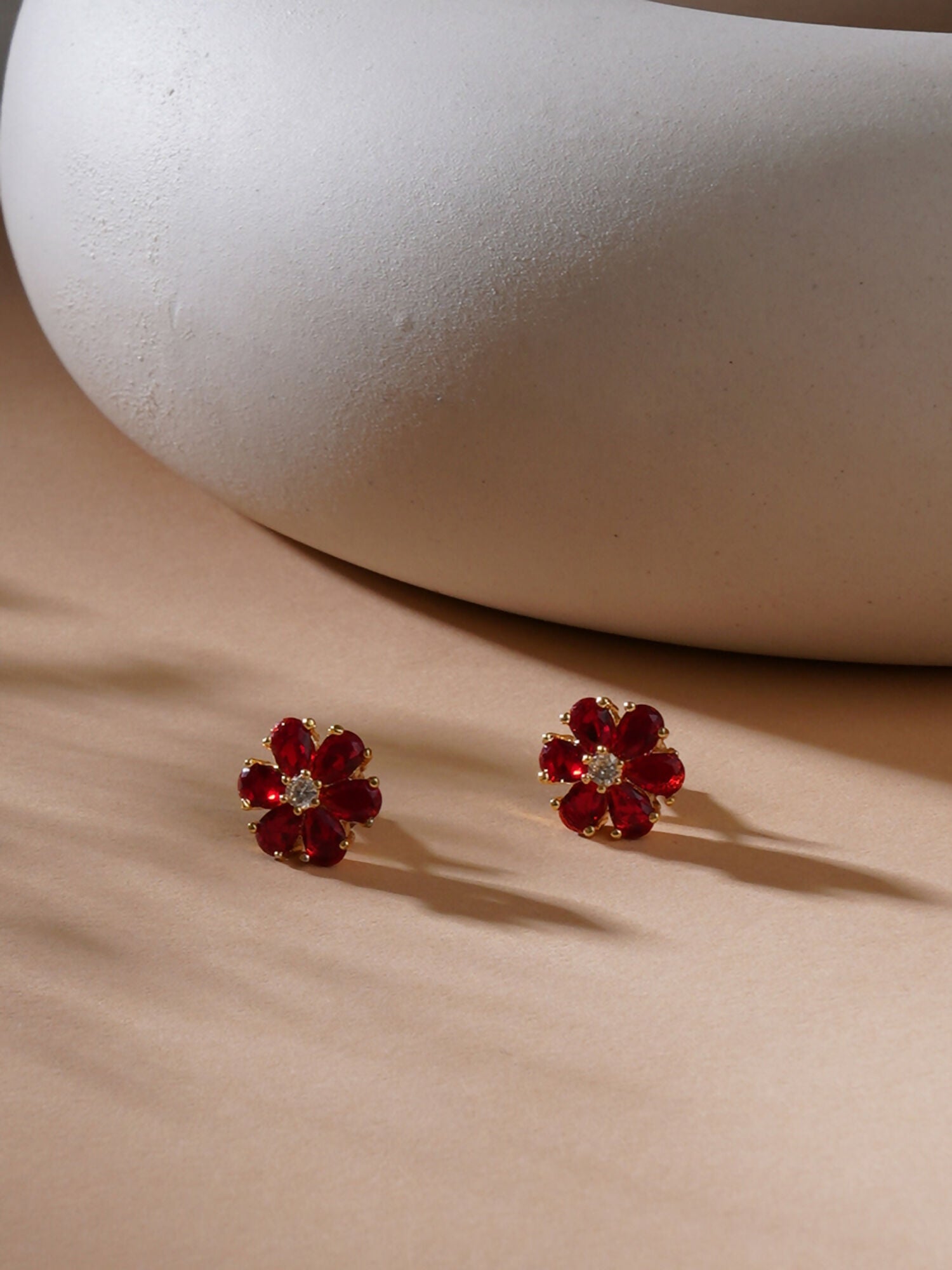 stone stud (Red) - Ruby Raang | Grocsy