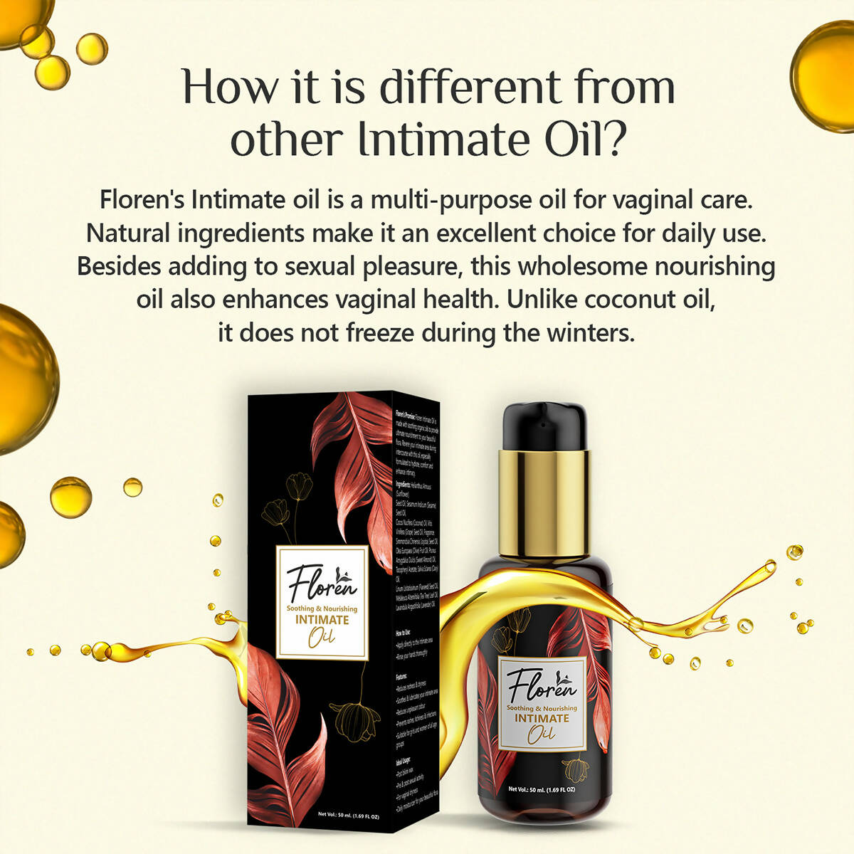 Floren Soothing & Nourishing Intimate Oil for Women | Grocsy