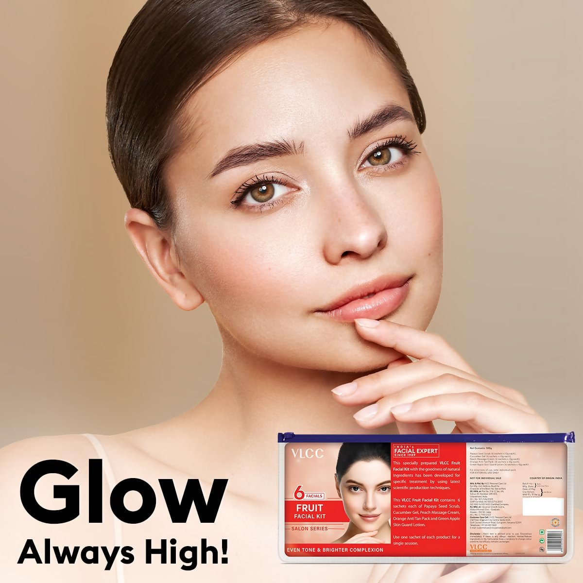 VLCC Salon Series Fruit Facial Kit - (6 Facials) For Lightens Dark Spots & Brightens Skin Tone | Grocsy