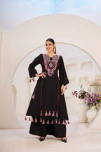 The52 Women's Gorgeous Rayon Fabric Thread Work Straight Kurta Palazzo Set | Grocsy