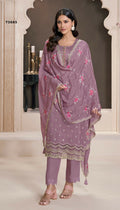 Anaita Purple Silk Embroidered Stitched Salwar Suit | Grocsy