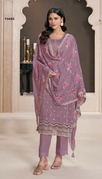 Anaita Purple Silk Embroidered Stitched Salwar Suit | Grocsy
