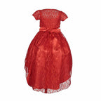 Asmaani Baby Girl's Red Colour Satin A-Line Maxi Full Length Dress (AS-DRESS-22157) | Grocsy