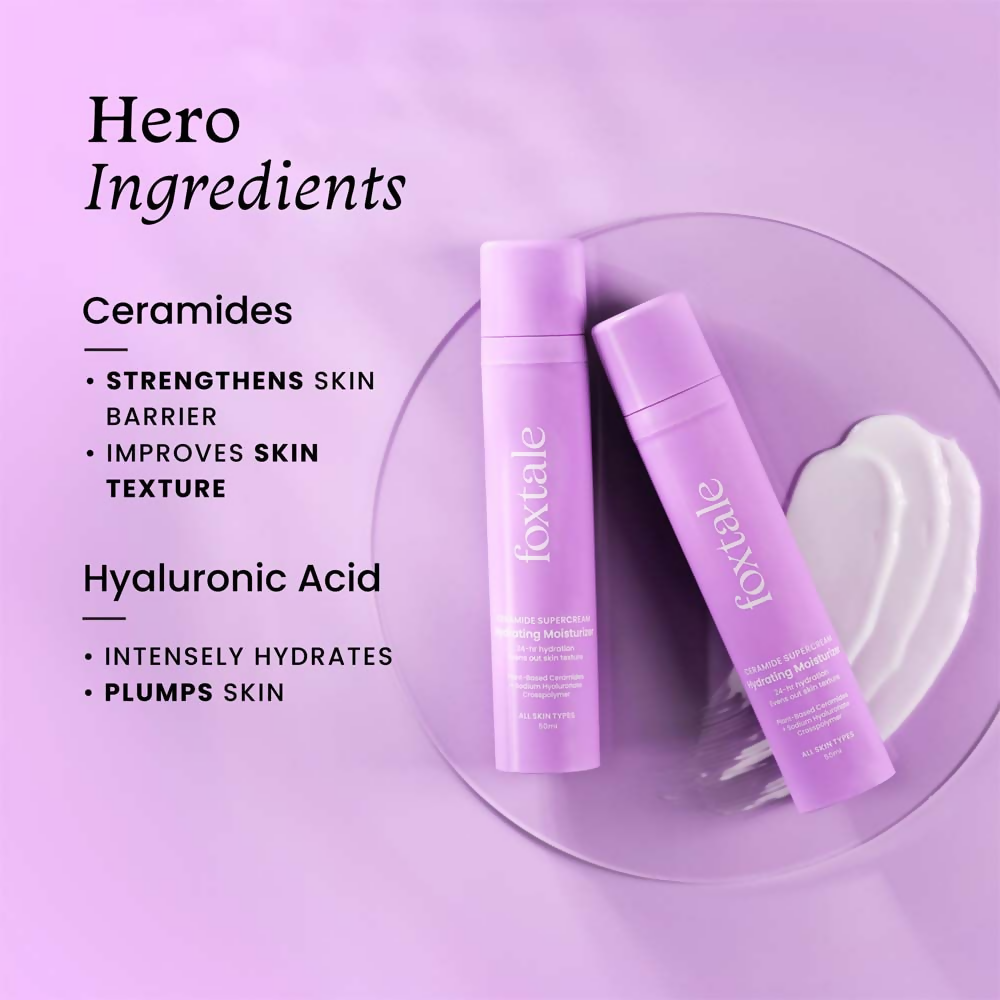 Foxtale Hydrating Ceramide Supercream Moisturizer With Hyaluronic Acid | Grocsy