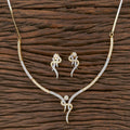 Joban Fashion Women Brass Golden White Ad Necklace Set | Grocsy
