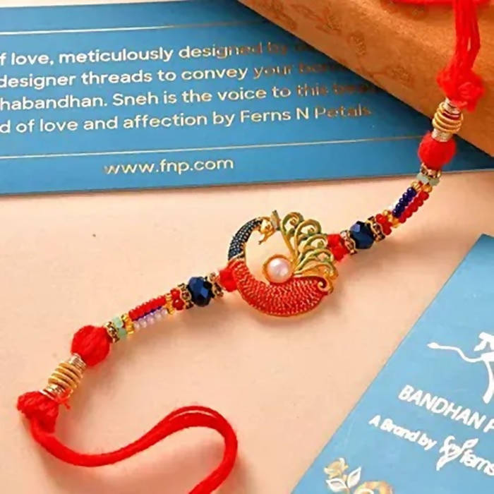 Peacock Rakhi And Kesar Pista Karachi Halwa | Grocsy