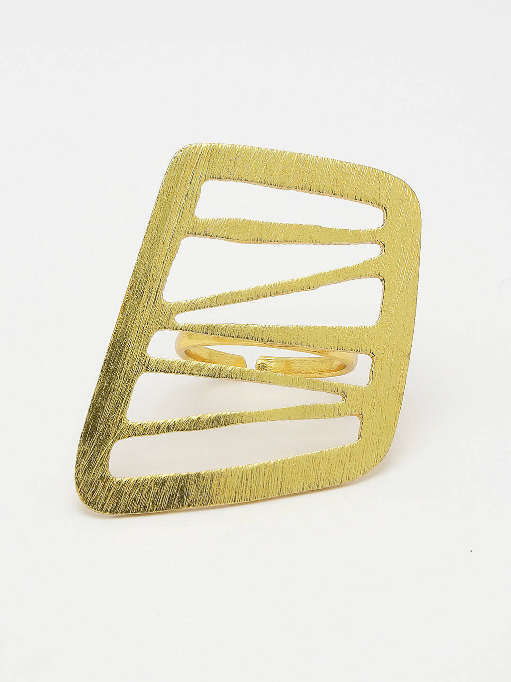 NVR Women Gold-Polished Solid Adjustable Finger Ring | Grocsy