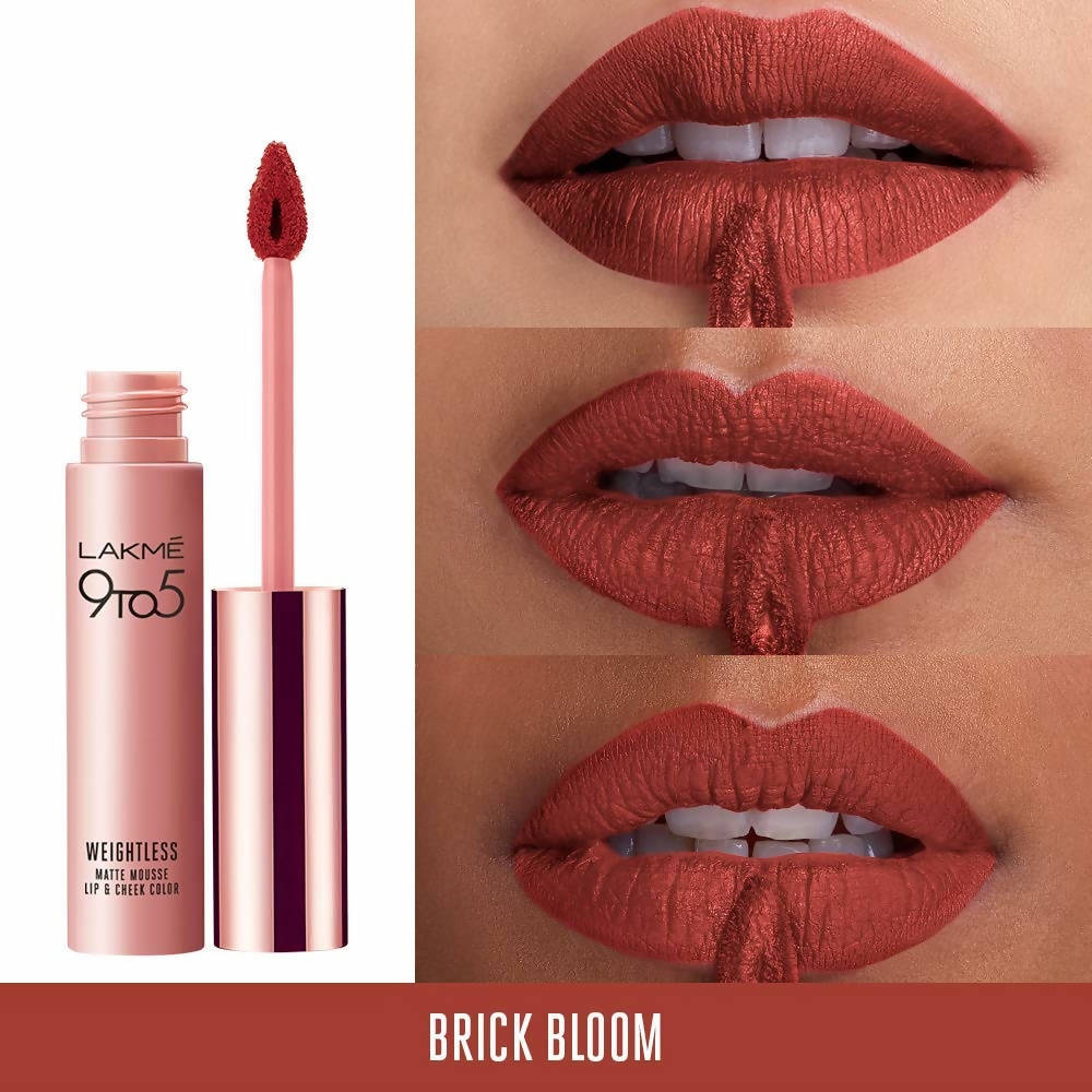 Lakme 9 To 5 Weightless Matte Mouse Lip & Cheek Color - Brick Bloom | Grocsy