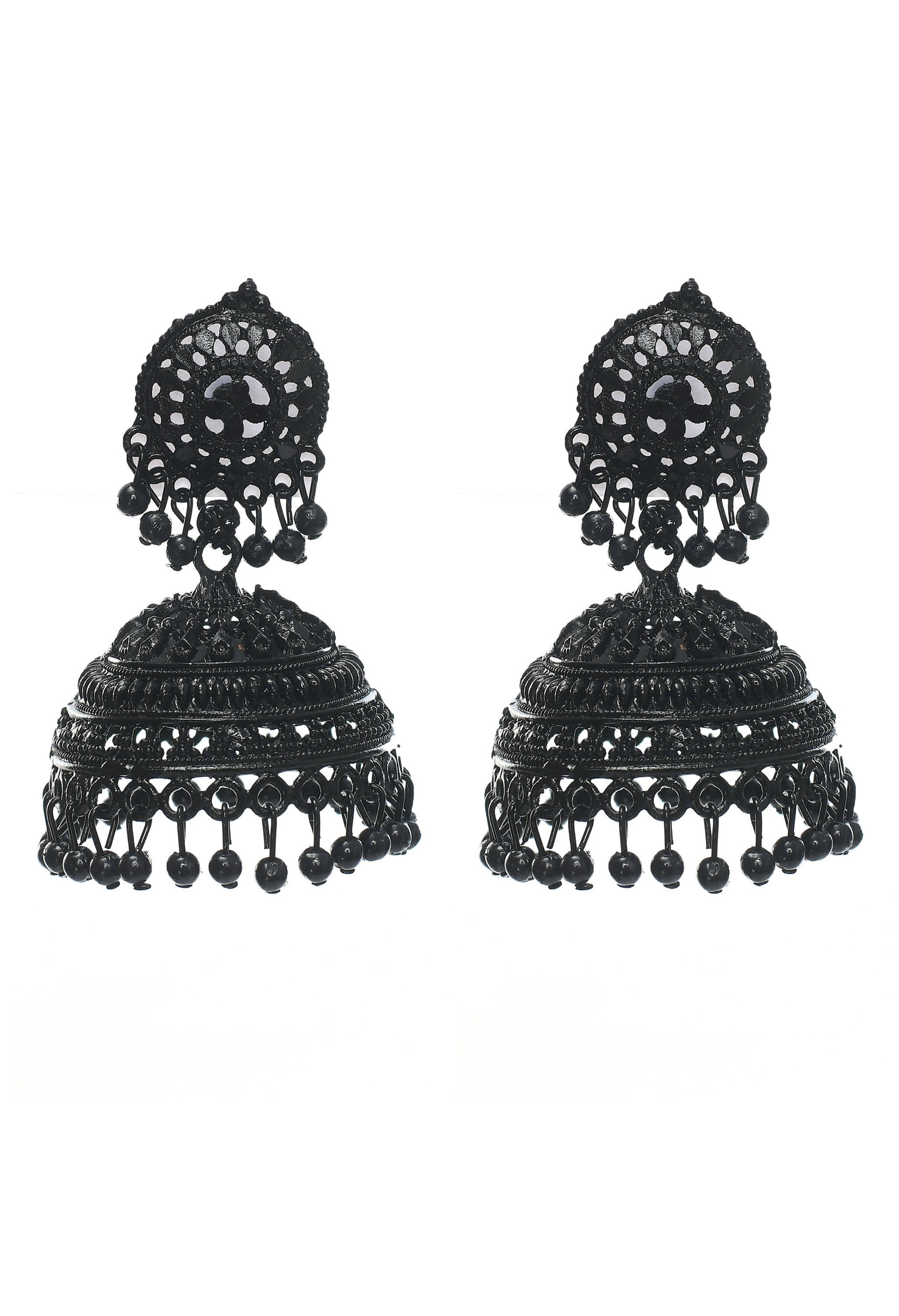 Mominos Fashion Johar Kamal Latest Design Black Color Jhumkas