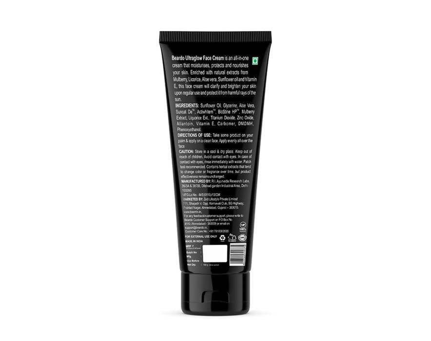Beardo Ultraglow Men's All in 1 Daily Moisturising Lotion SPF 30 | Grocsy