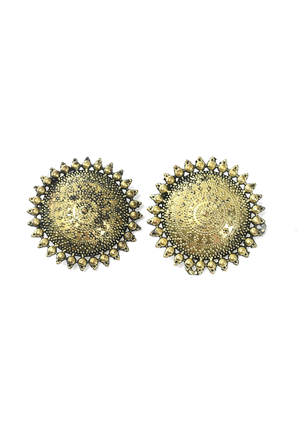 Mominos Fashion Johar Kamal Oxidised Gold-Polished Brass Finish Ghungroo Design Choker Set | Grocsy