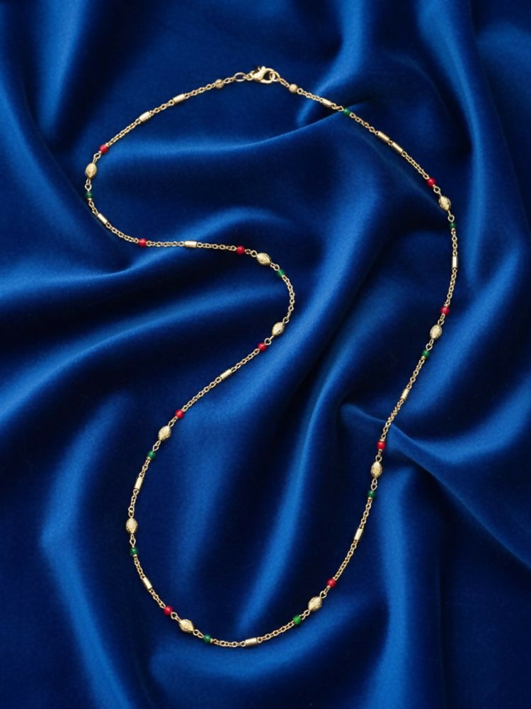 NVR Women Gold Plated Artificial Beads Chain | Grocsy