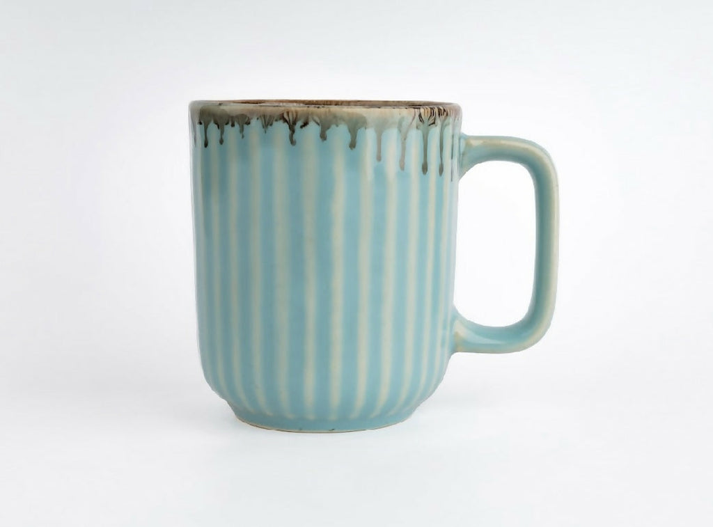 Simply Soho Aqua Drizzle Mugs | Grocsy