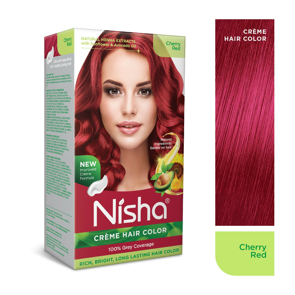Nisha Creme Hair Color for Women - Cherry Red | Grocsy