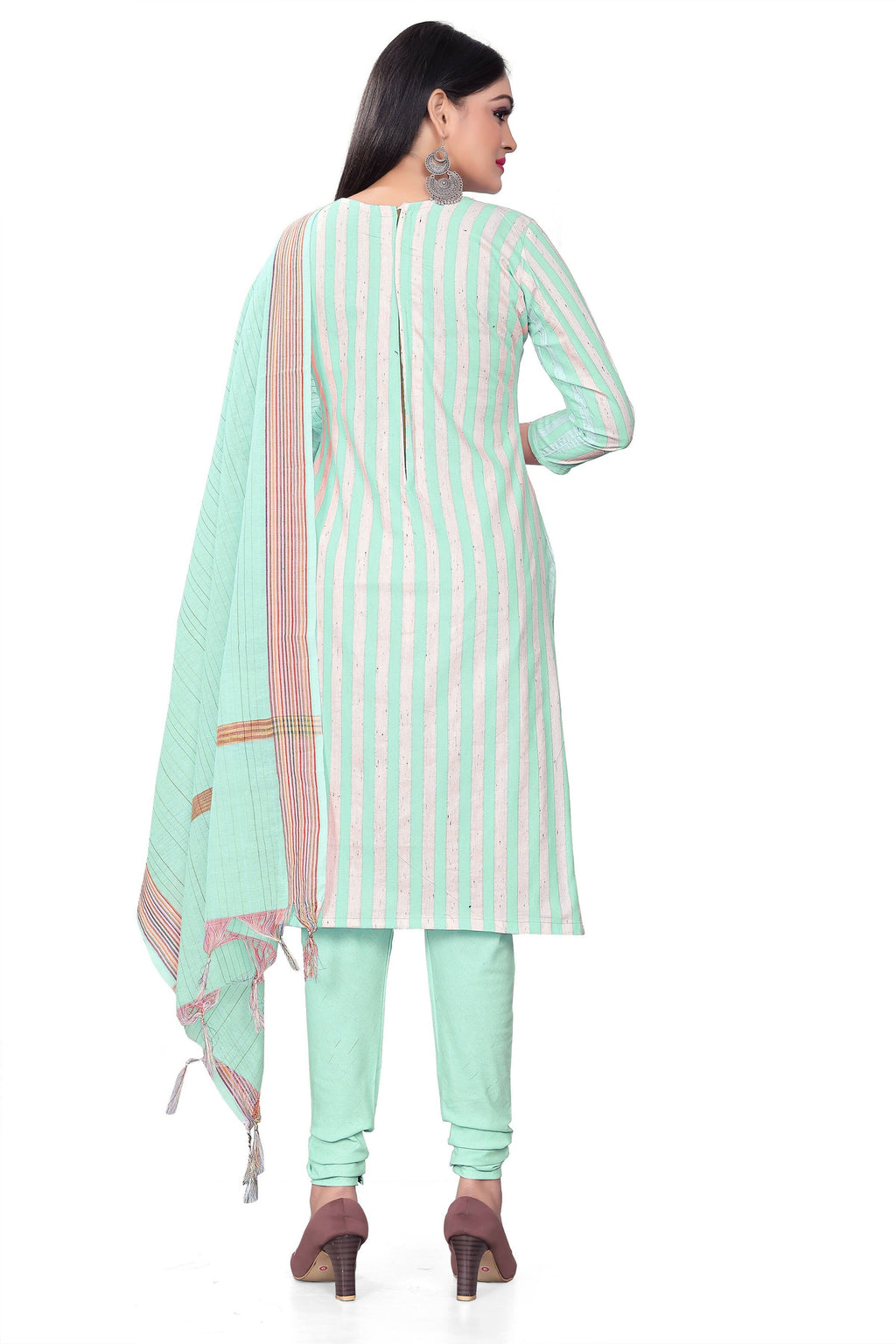 Sky Blue Cotton Jacquard Woven Unstitched Dress Material - Amara | Grocsy