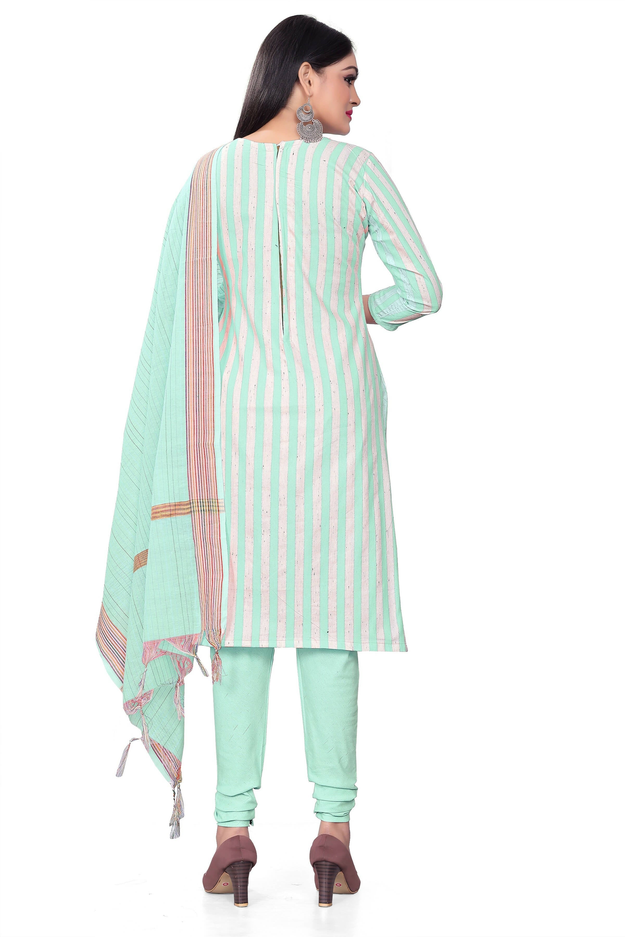 Sky Blue Cotton Jacquard Woven Unstitched Dress Material - Amara | Grocsy
