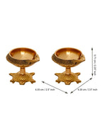 eCraftIndia Set of 2 Diya with Tortoise Base | Grocsy