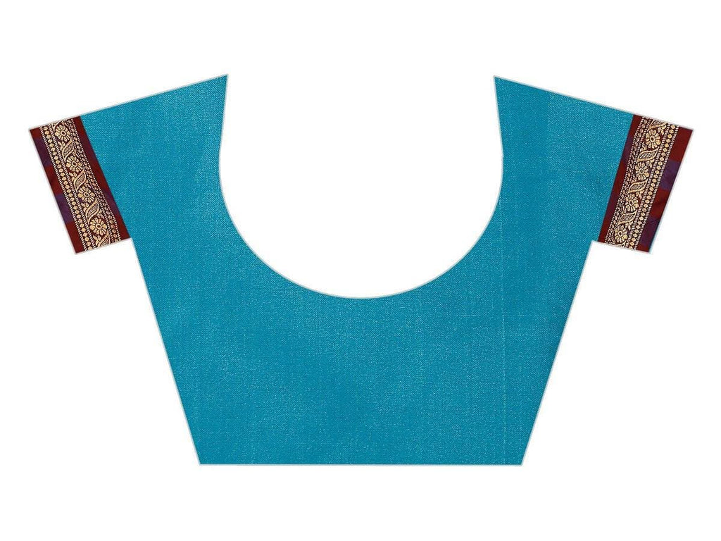 Vamika Banarasi Silk Blue Weaving Saree | Grocsy