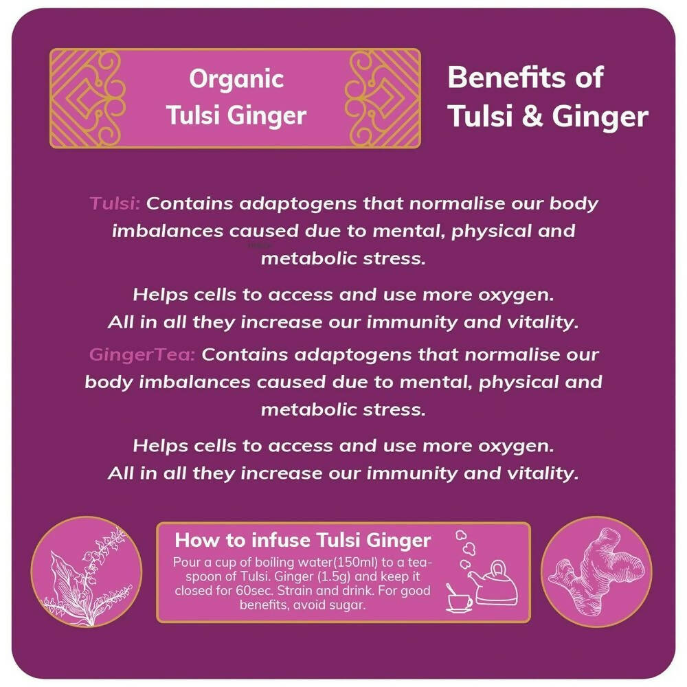 24 Mantra Organic Tulsi Ginger Tea Powder | Grocsy