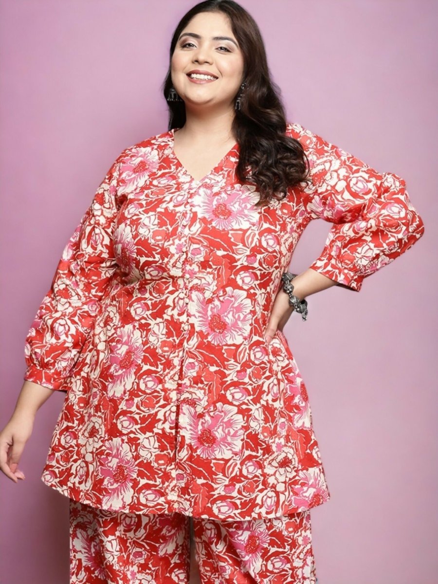 Ahalyaa Women's Traditional wear Tunic - Red | Grocsy