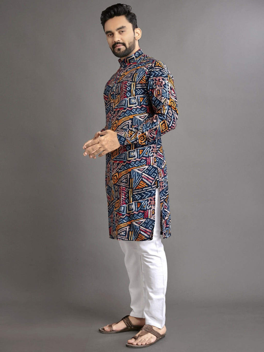Anaita Multicolor Printed Cotton Straight Kurta | Grocsy