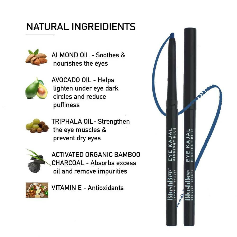 BlushBee Organic Beauty Eye Kajal - Midnight Blue | Grocsy