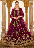 Heavy Stone Embroidered Wine Designer Anarkali Suit - Emponline | Grocsy