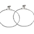 Mominos Fashion Beautiful Trendy Oxidised Silver Plated Anklets | Grocsy