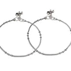 Mominos Fashion Beautiful Trendy Oxidised Silver Plated Anklets | Grocsy