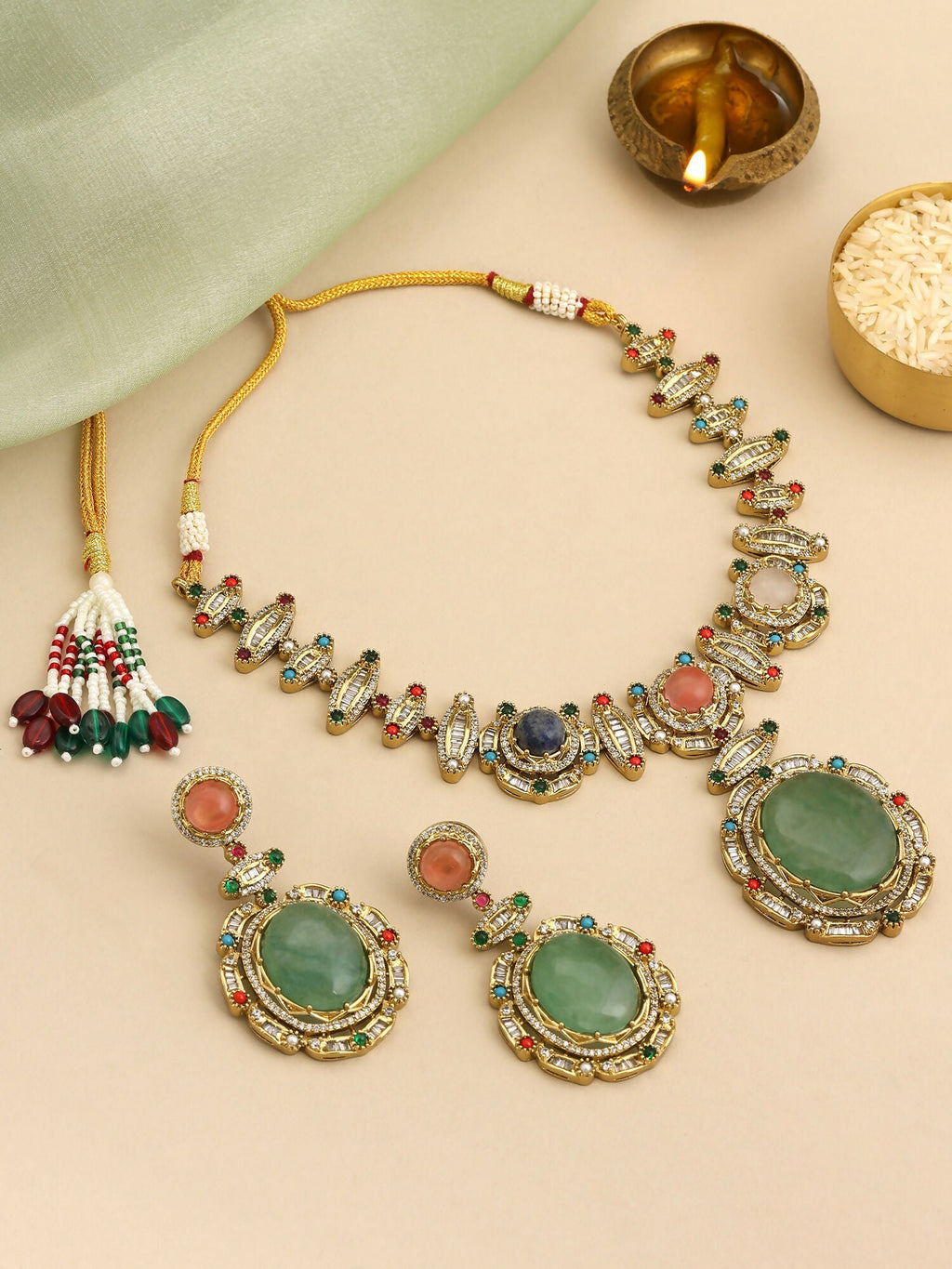 Ruby Raang Navratna Legacy Set | Grocsy
