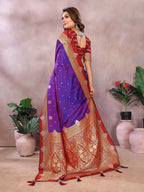 Aastha Fashion Violet Silk Sarees Weaving Saree | Grocsy
