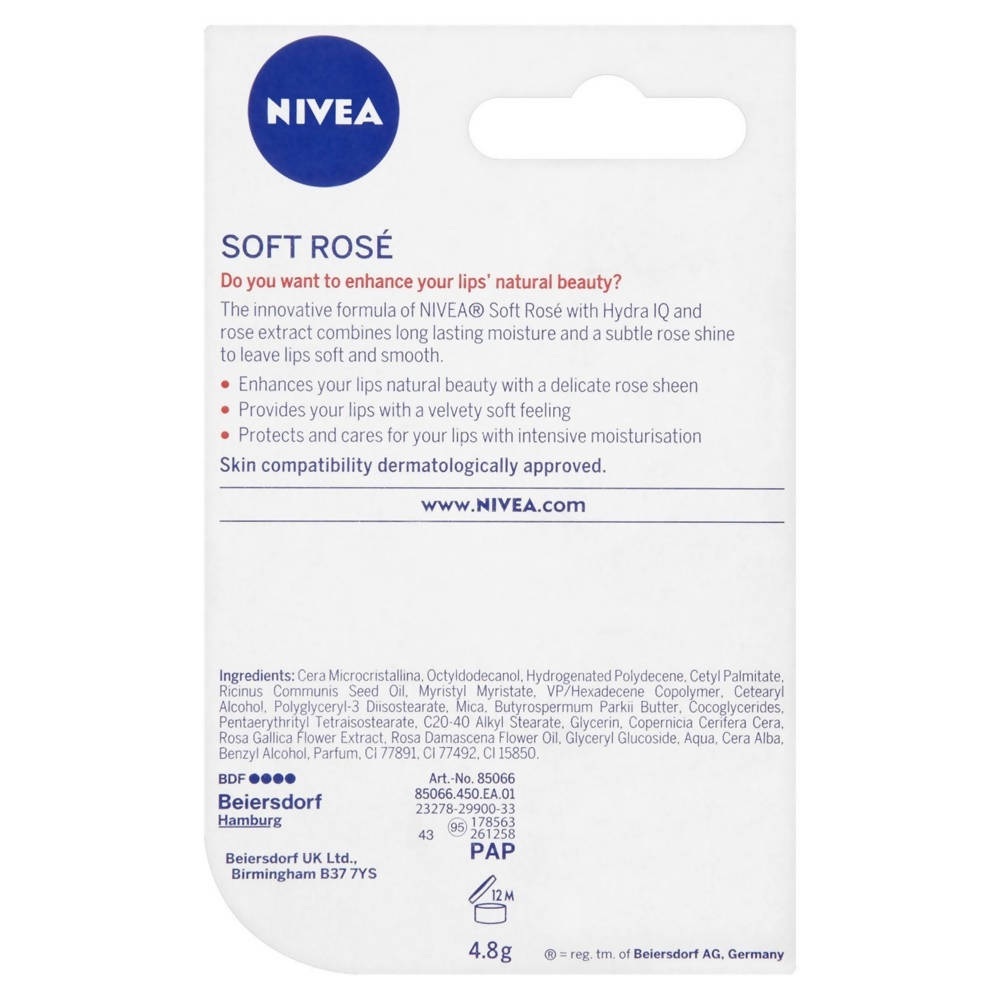 Nivea Lip Balm - Soft Rose | Grocsy