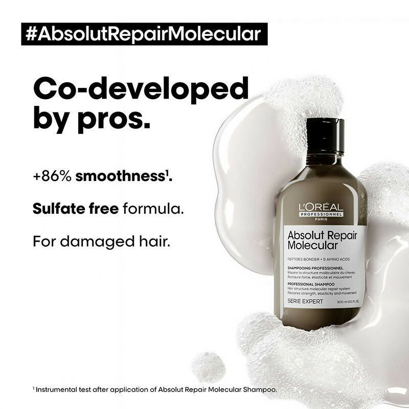 L'Oreal Paris Absolut Repair Molecular Sulfate-Free Deep Repairing Shampoo | Grocsy