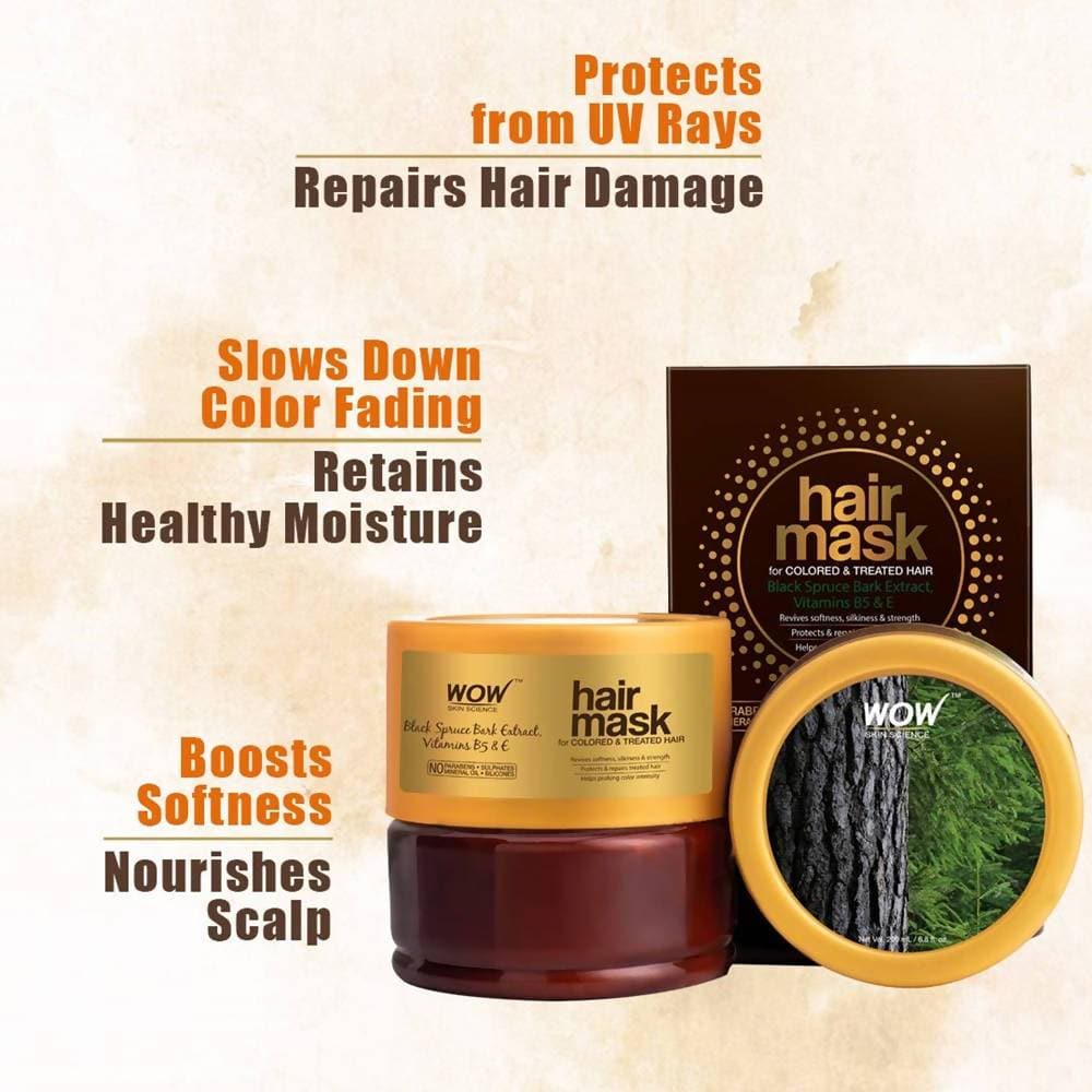 Wow Skin Science Black Spruce Bark Extract, Vitamin B5 & E Hair Mask | Grocsy