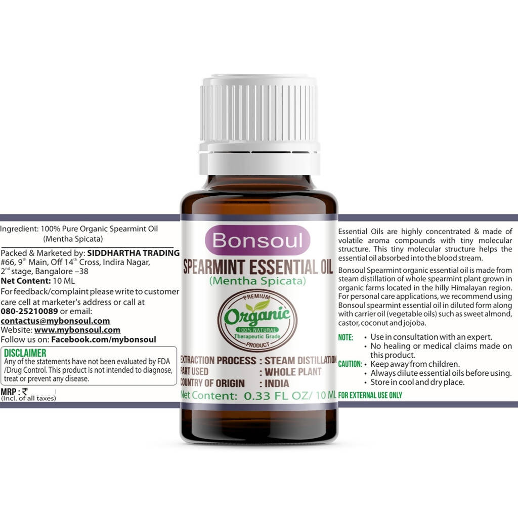 Bonsoul Spearmint Essential Oil | Grocsy