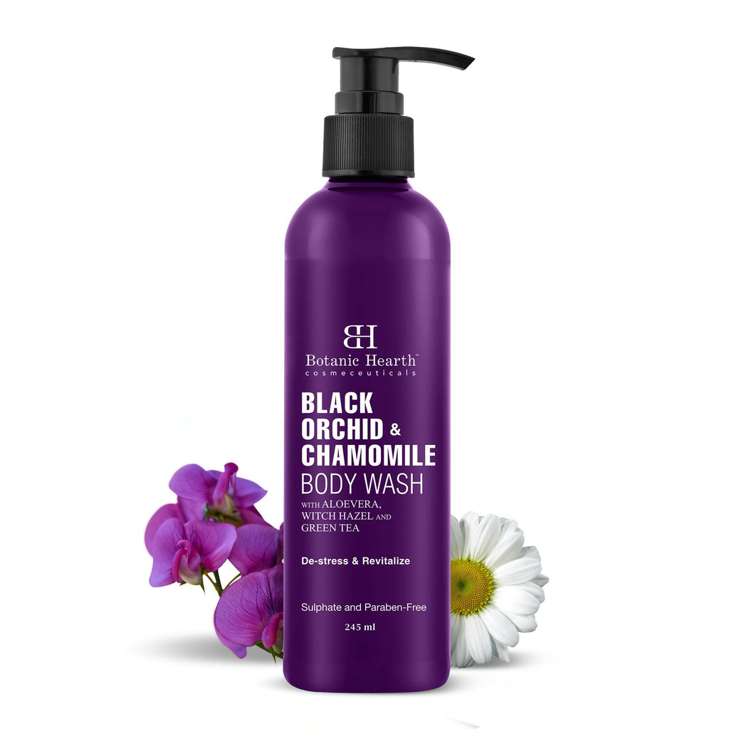 Botanic Hearth Black Orchid & Chamomile Body Wash with Aloe Vera, Witch Hazel & Green Tea | Grocsy