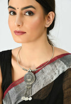 Mominos Fashion Johar Kamal Oxidised Silver-Plated Hasli Design Necklace Choker For Women | Grocsy